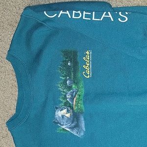Vintage Cabelas Wildlife Black Bear 80s 90s Nature Crewneck Sweatshirt kid 10-12